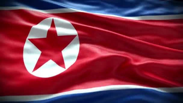 Bandera Corea Del Norte Video Bandera Corea Del Norte Bandera — Vídeos de Stock