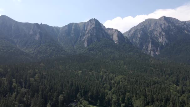 Piękny Widok Lotu Ptaka Południowe Karpaty Bucegi Rumunii — Wideo stockowe