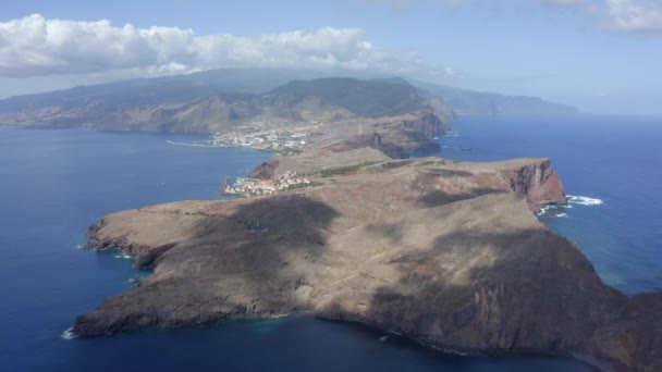 Повітряний Вид Морських Птахів Острів Мадейра Сонячний День Португалії — стокове відео