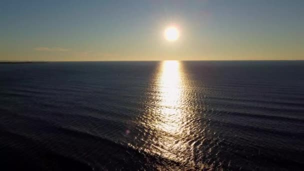 Coucher Soleil Aérien Sur Mer Adriatique Shengjin Albania — Video