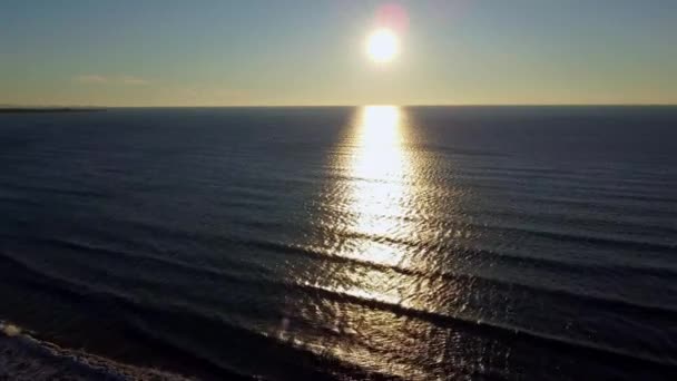 Zonsondergangen Van Adriatische Zee Bij Shengjin Albania — Stockvideo