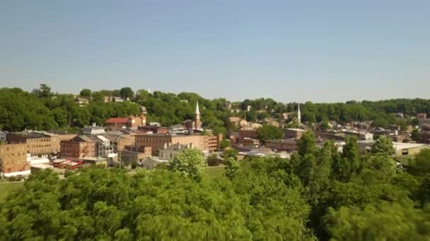 Galena Illinois Ustanowienie Aerial Shot Reveals Classic American Town — Wideo stockowe