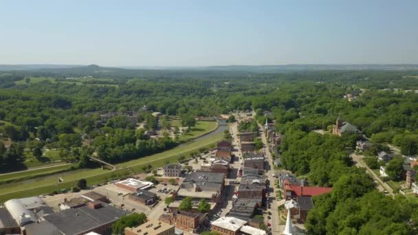 High Aerial View Galena Illinois Summer — Stock Video
