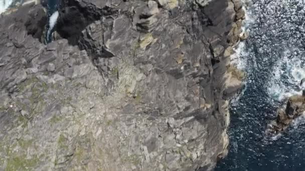 Aerial Acantilados Junto Océano Dingle Condado Kerry Irlanda Arriba Hacia — Vídeo de stock