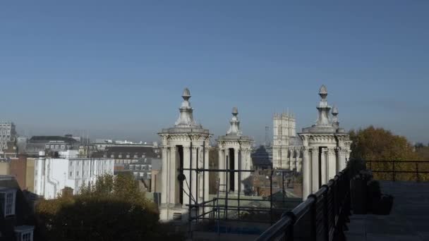 Uitzicht Het Dak Van John Smith Square Towers Westminster Langzaam — Stockvideo