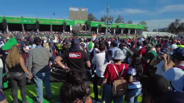 Meksikalı Seyirciler Mexico City Deki Grand Prix Sinde Yapılan Yarıştan — Stok video