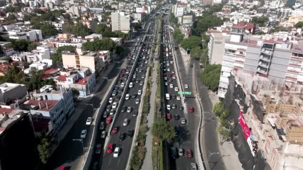 Luchtfoto Van Het Verkeer Mexico Stad — Stockvideo