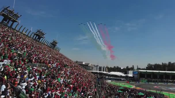 Ordu Uçağı Tribünde Uçuyor Mexico City Deki Grand Prix Kutlamaları — Stok video