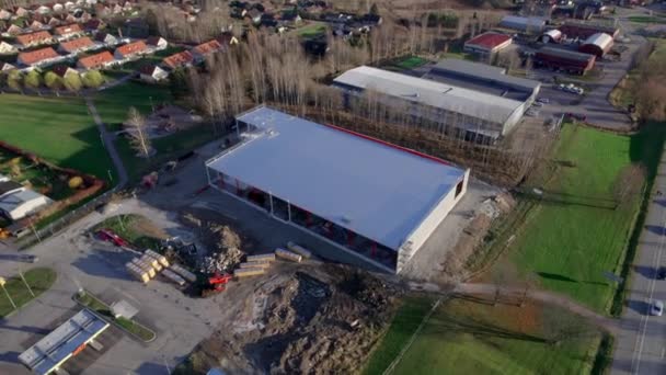 Bouwplaats Luchtbaan Onthulling Dolly Nordic Country — Stockvideo