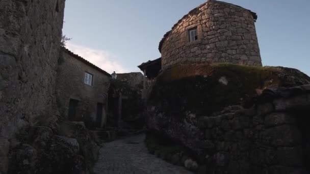 Maisons Pierre Dans Ancien Village Monsanto Portugal Handheld — Video