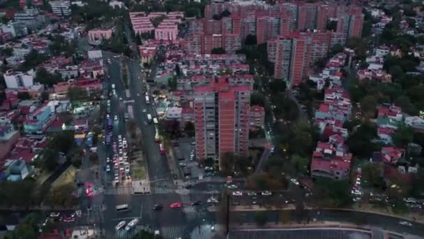 Hyperlapse Nad Budynkiem Mexico City Zachodzie Słońca Ruchu Przodu — Wideo stockowe