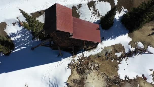 Drone Mine Rocky Mountains — Stockvideo