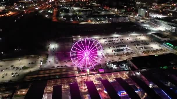 Ruota Panoramica Nigh Aerial Set Louis — Video Stock