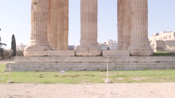 Pan Antiche Rovine Nel Centro Atene Grecia — Video Stock