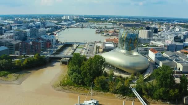 Drohnenaufnahme Der Weinstadt Bordeaux Cit Vine — Stockvideo