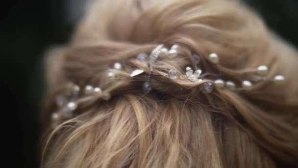 Весільна Зачіска Кліп Ювелірні Вироби Стиль — стокове відео