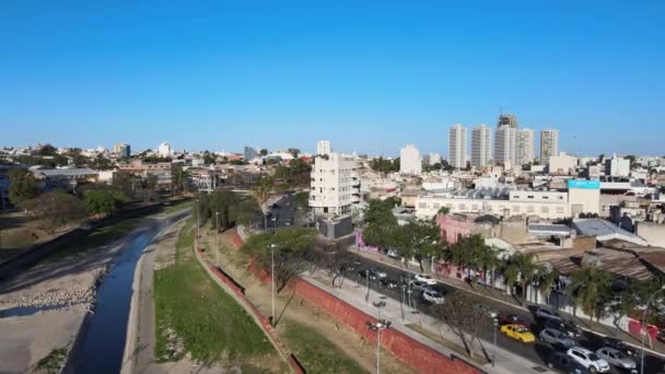 Cinematic Upprättande Skott Med Utsikt Över Cordoba Centrum Stadsbild Dra — Stockvideo