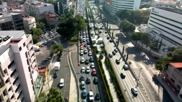 メキシコ市内の主要交差点の空中からの眺め — ストック動画