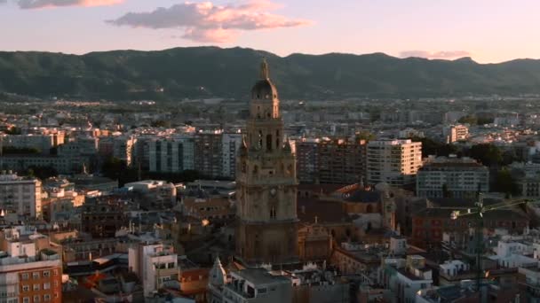 Vue Aérienne Église Cathédrale Sainte Marie Murcie Espagne — Video