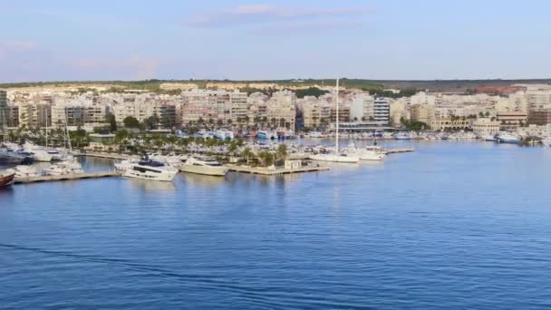 Puerto Santa Pola Alicante Spagna Barche Yacht Navi Parcheggiate Nei — Video Stock