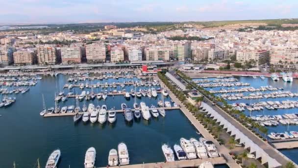 Puerto Santa Pola Alicante Spagna Barche Yacht Banchine Costiere Spagnole — Video Stock