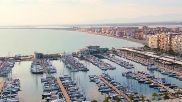 Puerto Santa Pola Alicante Espagne Bateaux Yachts Dans Les Quais — Video