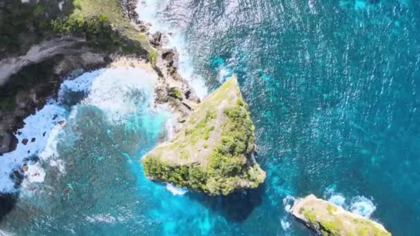 Mil Ilhas Nusa Penida Drone Vista Cima Para Baixo Com — Vídeo de Stock