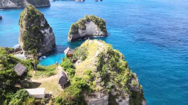 Thousand Islands Viewpoint Nusa Penida Bali Endonezya Daki Ağaç Evin — Stok video