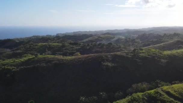 Fumée Sort Forêt Drone Réel Île Tropicale — Video