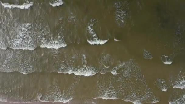Yaz Boyunca Baltık Denizi Nde Dalgaların Hava Görüntüsü — Stok video