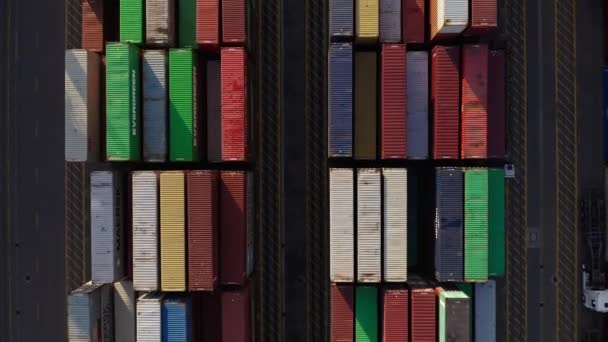 Vista Aerea Del Container Impilabile Terminal — Video Stock