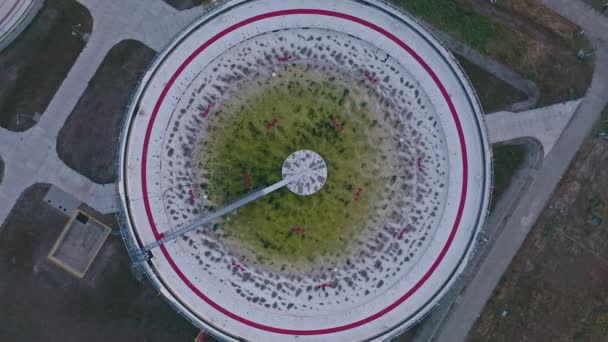 Pemandangan Papan Penjelasan Melingkar Pabrik Perawatan Air Limbah Polandia Udara — Stok Video