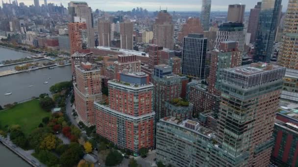 Zicht Vanuit Lucht Luxe Appartementen Dure Huizen Tribeca New York — Stockvideo