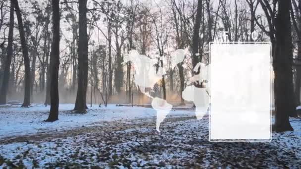 Nieve Bosques Temperaturas Crecientes Infografías Que Causan Clima Impredecible — Vídeo de stock