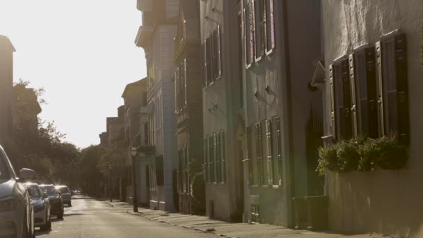 Cena Rua Histórica Charleston Carolina Sul — Vídeo de Stock