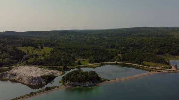 Aerial Drone View Plaster Cove Ponds Small Islands Beautiful Nova — Stock Video