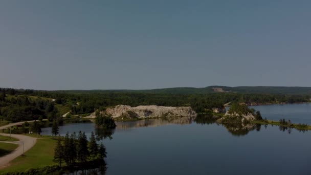 Letecký Pohled Rybníky Zátoku Sádry Novém Skotsku Kanadě — Stock video