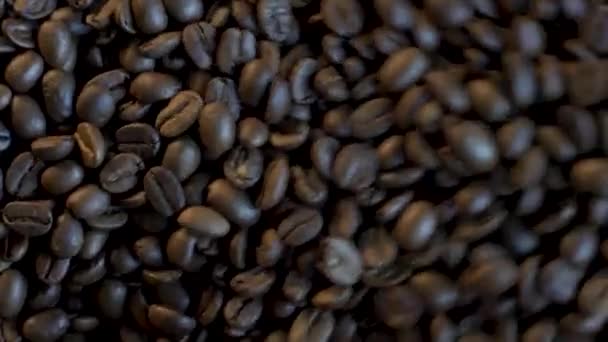 Processo Torrefazione Chicchi Caffè Fresco Una Macchina Tostatrice Macro — Video Stock