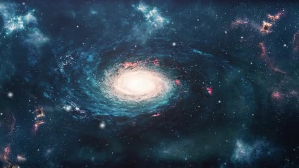 Galaxie Spirale Nébuleuse Bleue Dans Univers — Video