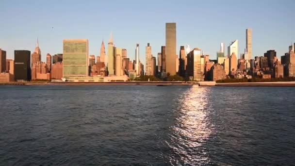 Midtown East Manhattan Skyline Och East River New York — Stockvideo