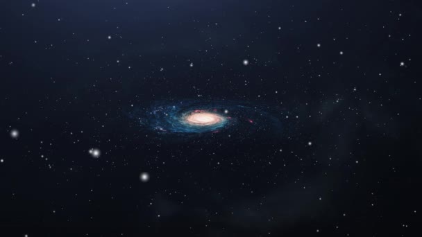 Спіральна Галактика Рухається Плаваючою Всесвіті — стокове відео
