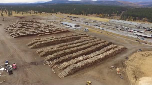 Vue Aérienne Par Drone Des Machines Fonctionnant Dans Une Grande — Video