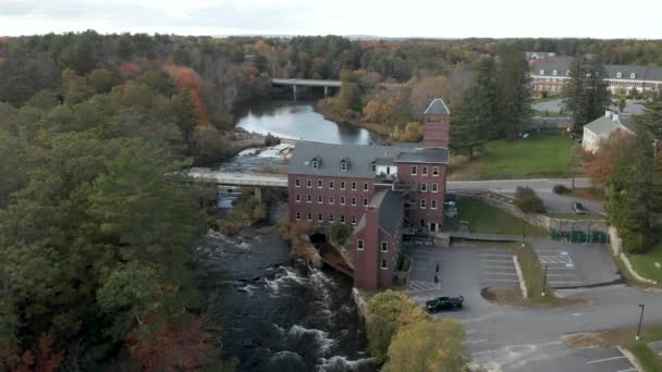 Herrliche Luftaufnahme Der Sparhawk Mill Yarmouth Maine — Stockvideo