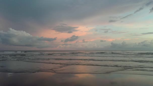 Sunset Esterillos Beach Costa Rica People Empty Tropical Coast — Stock Video