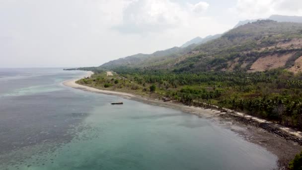 Υψώνεται Πάνω Από Απομακρυσμένες Ακτές Τροπικών Νησιών Κρυστάλλινα Γαλαζοπράσινα Νερά — Αρχείο Βίντεο