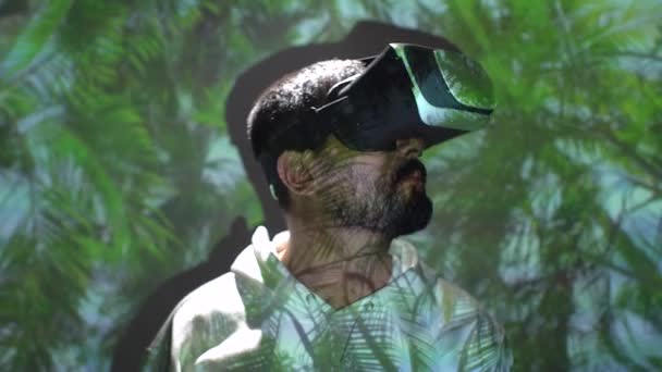 Concepto Recorrido Virtual Realidad Virtual Persona Con Gafas Con Una — Vídeo de stock