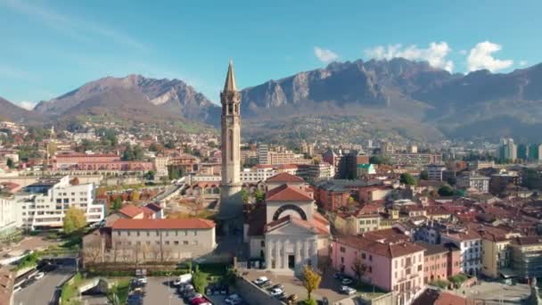 Lecco Stad Norra Italien Comosjön — Stockvideo