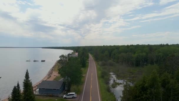 Lake Rijden Door Lake Superior Madeline Eiland Wiscosin Tijdens Zomer — Stockvideo