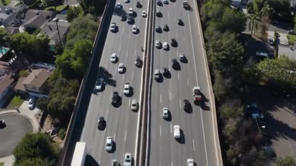 Luftaufnahme Des Verkehrs Los Angeles — Stockvideo