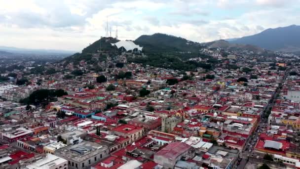 Flygfoto Över Staden Den Historiska Stadskärnan Oaxaca Mexiko Filmad Drönare — Stockvideo